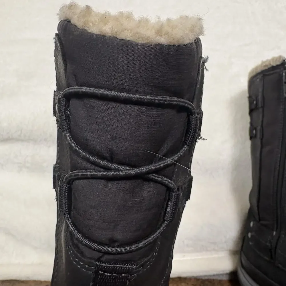 Merrell Womens Black Insulated Winter Boots US 10 Waterproof Faux Fur MId-calf